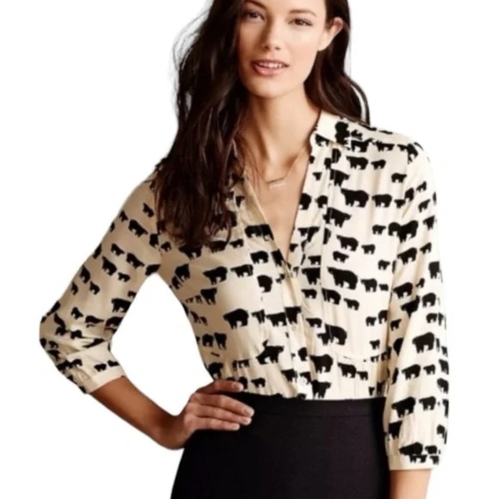 Anthropologie Bear button-down blouse Size 4 EUC